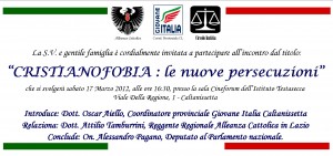 Invito ALLEANZA CATTOLICA - GIOVANE ITALIA - CIRCOLO IUSTITIA